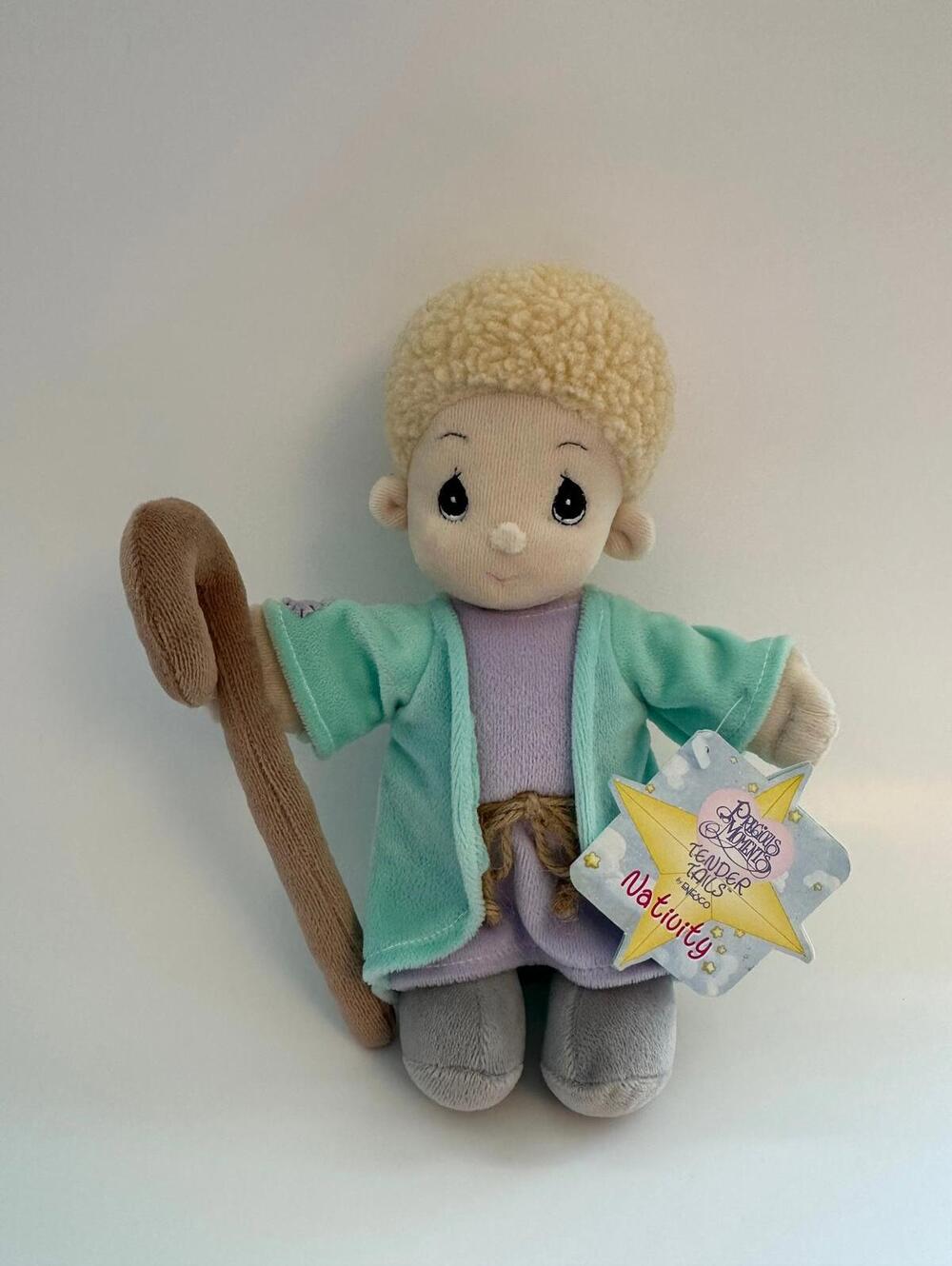 Precious Moments Tender Tails Nativity, Joseph Shepherd Plush, Vintage 8 inch